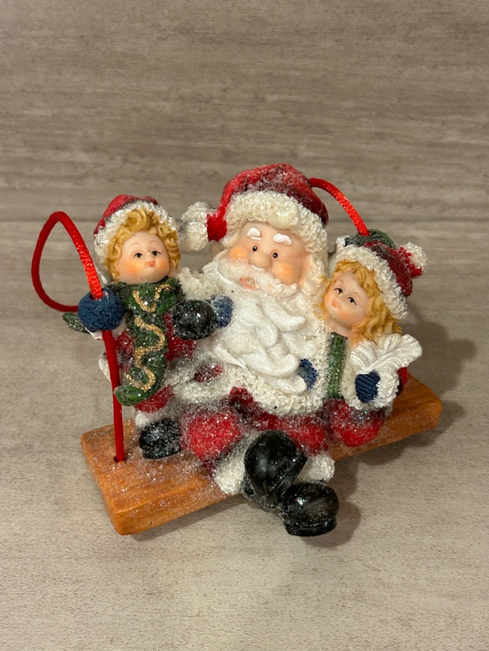 Vintage Santa on a Swing Christmas Decoration